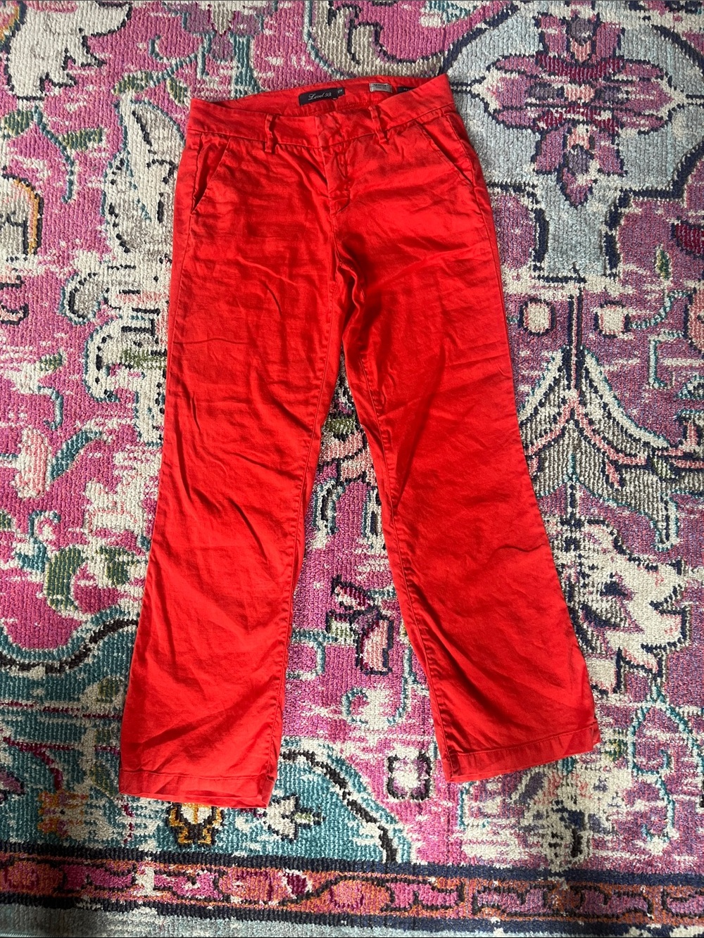 Level 99 Straight Leg Pants in Red